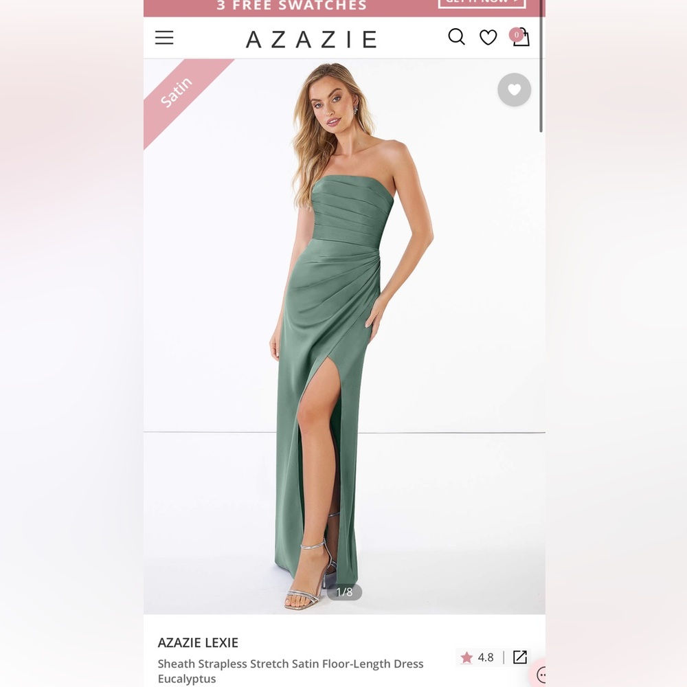 Azazie Eucalyptus Stretch Satin Bridesmaid dress